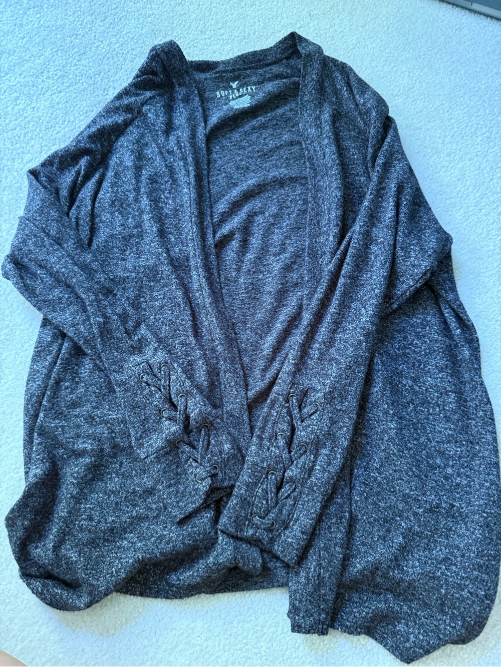Soft & Sexy Heather Gray Open-Front Women's Cardigan